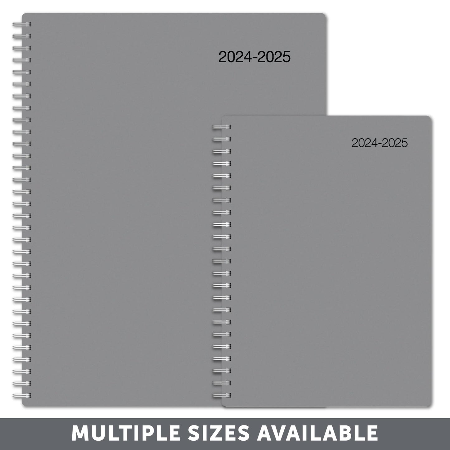 2024-2025 Office Depot® Brand Weekly/Monthly Academic Planner, 8-1/2" x 11", 30% Recycled, Gray, July 2024 to June 2025