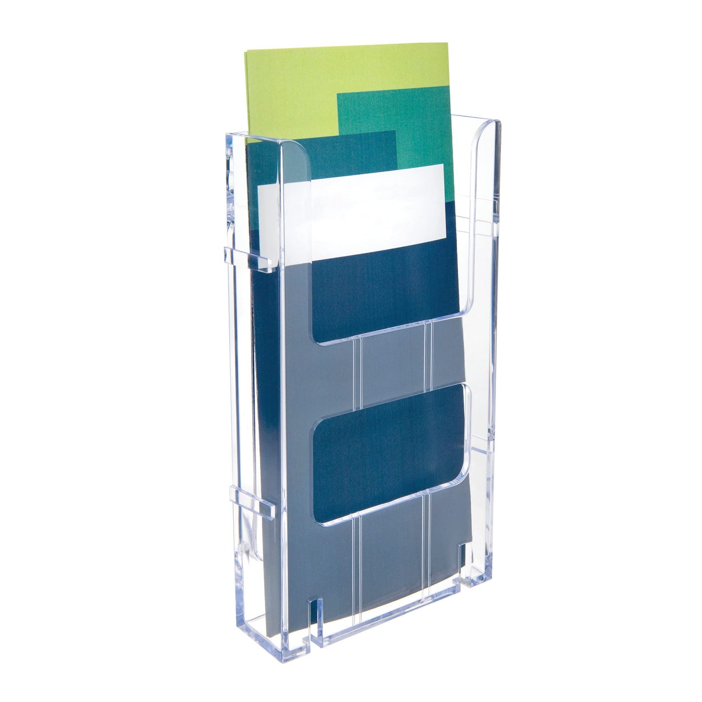 Deflecto® Lit Loc® Interlocking Leaflet Literature Display, 8"H x 4 3/8"W x 1 1/4"D, Clear