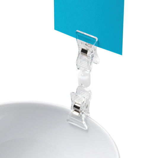 Deflecto® VersaGrip® Sign Holder with 2 Clips, 3 1/2"H x 7/8"W x 1/2"D, Clear, Pack of 10