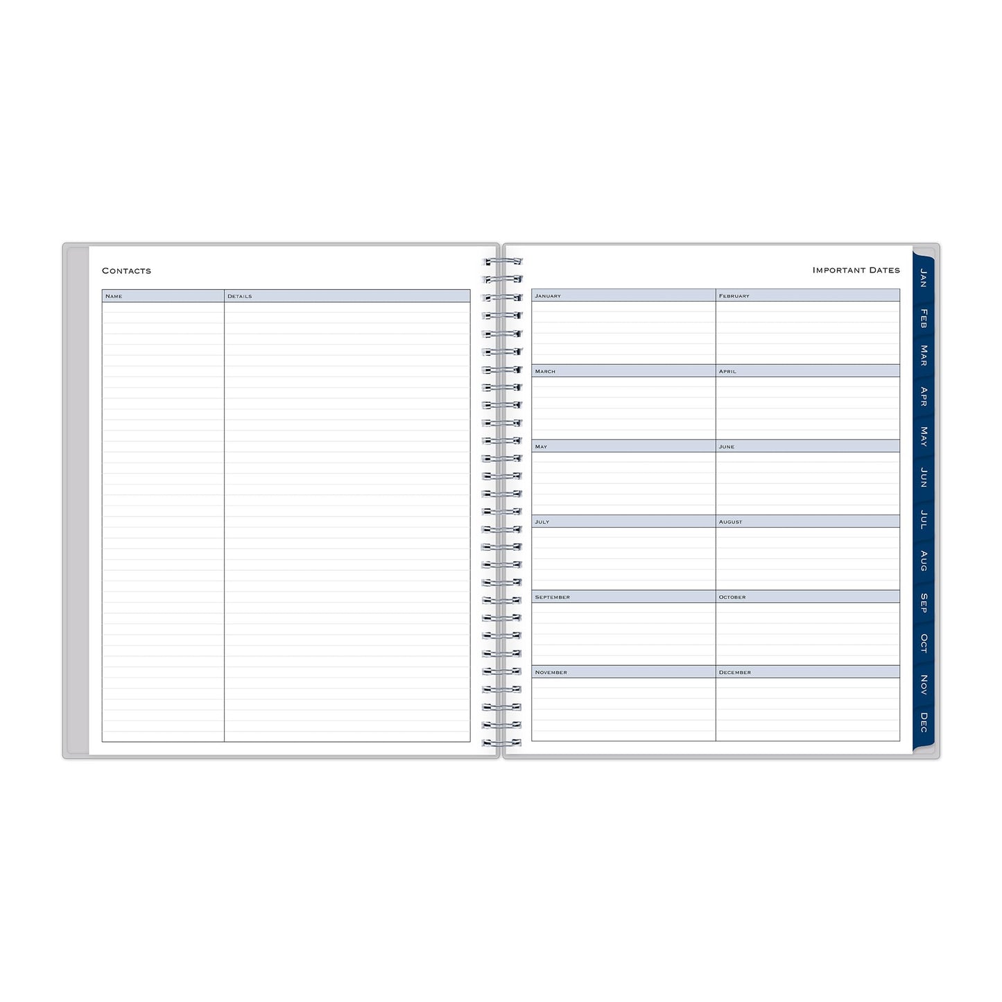 2025 Blue Sky Monthly Planning Calendar, 8" x 10", Passages/Solid Gray, January to December