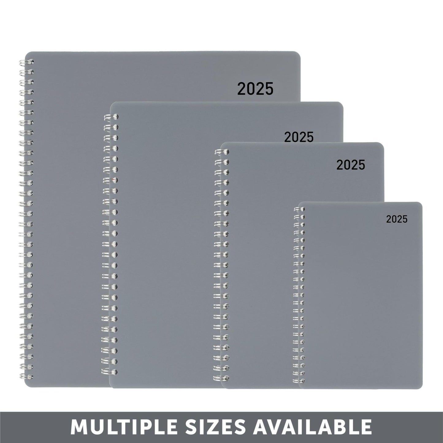 2025 Office Depot Weekly/Monthly Appointment Book, 5" x 8", Silver, January To December, OD710330