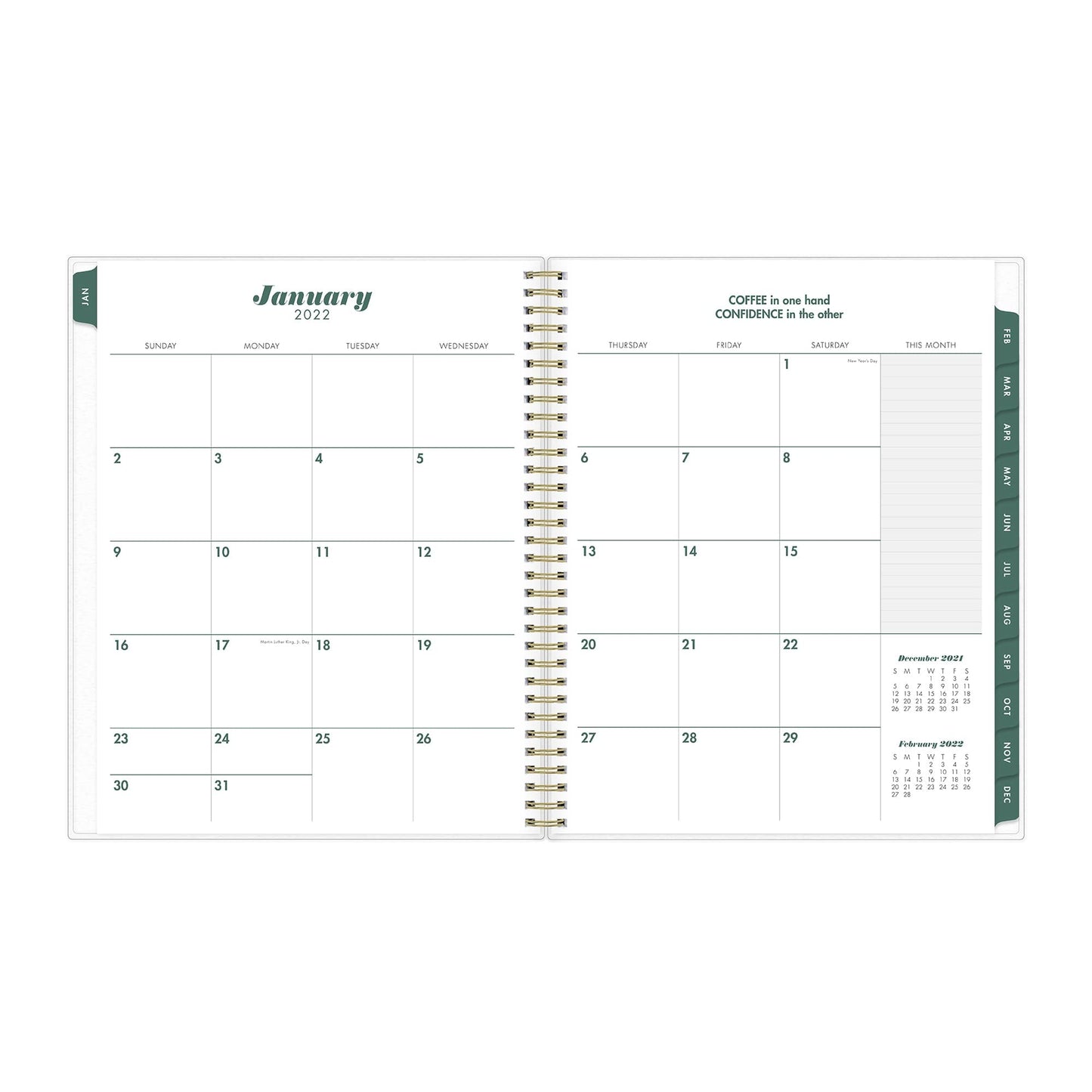 Blue Sky� Brit + Co Frosted Weekly/Monthly Planner, 8-1/2" x 11", Full Blooms, January To December 2022, 136015