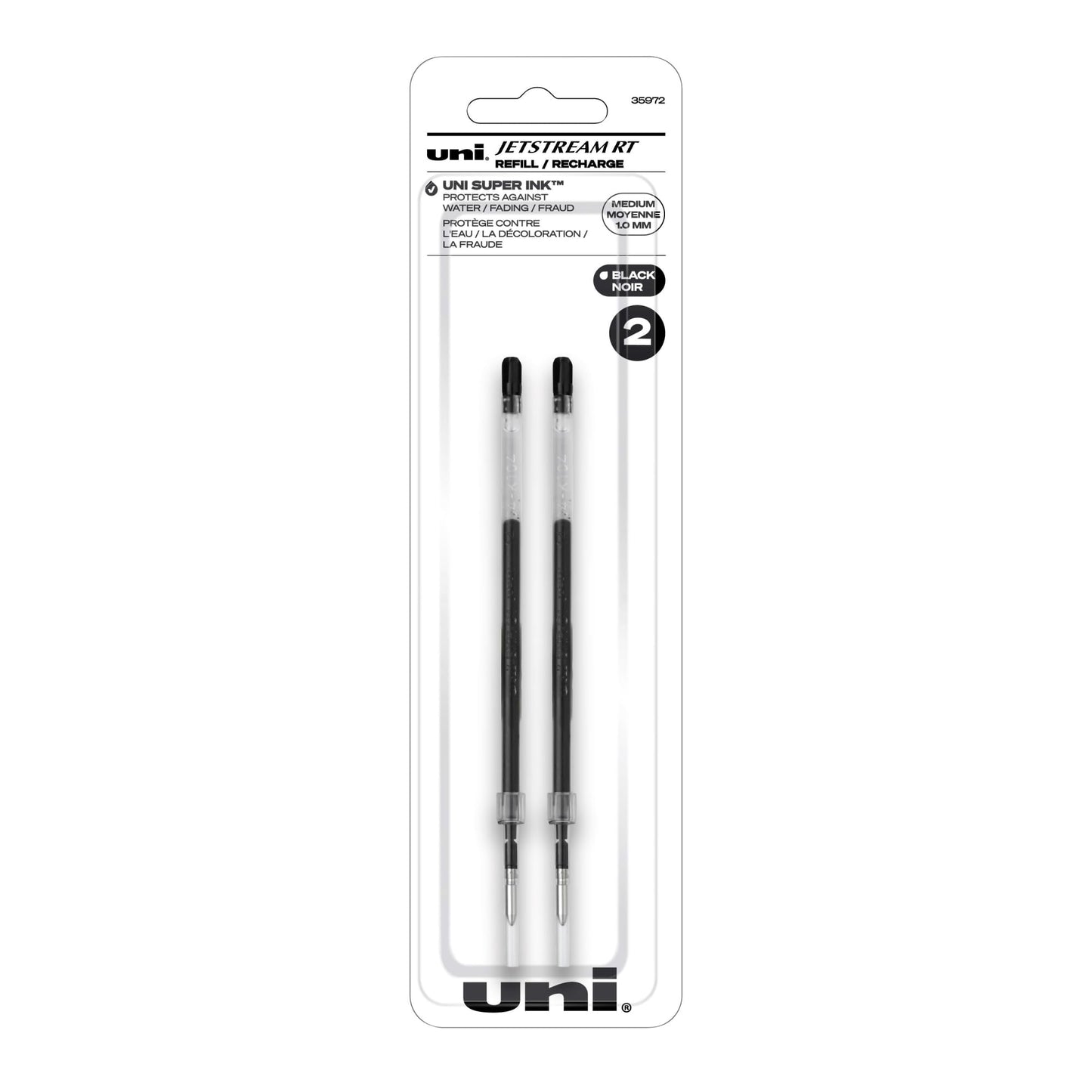 Uniball Jetstream RT Refill 2 Pack, 1.0mm Medium Black, Wirecutter Best Pen, Ballpoint Pens, Ballpoint Ink Pens | Office Supplies, Pens, Ballpoint Pen, Colored Pens