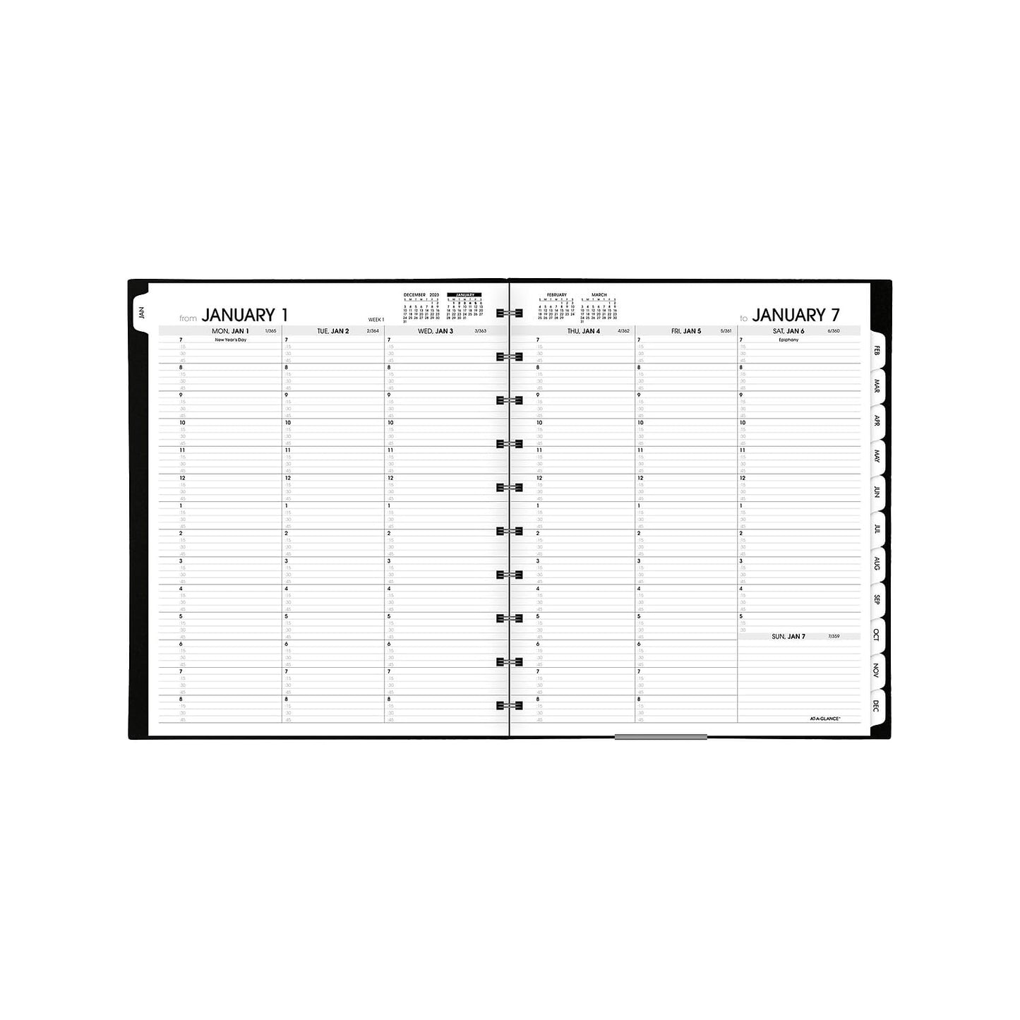 2024 AT-A-GLANCE® Move-A-Page Weekly/Monthly Appointment Book Planner, 8-3/4" x 11", Black, January to December 2024, 70950E05