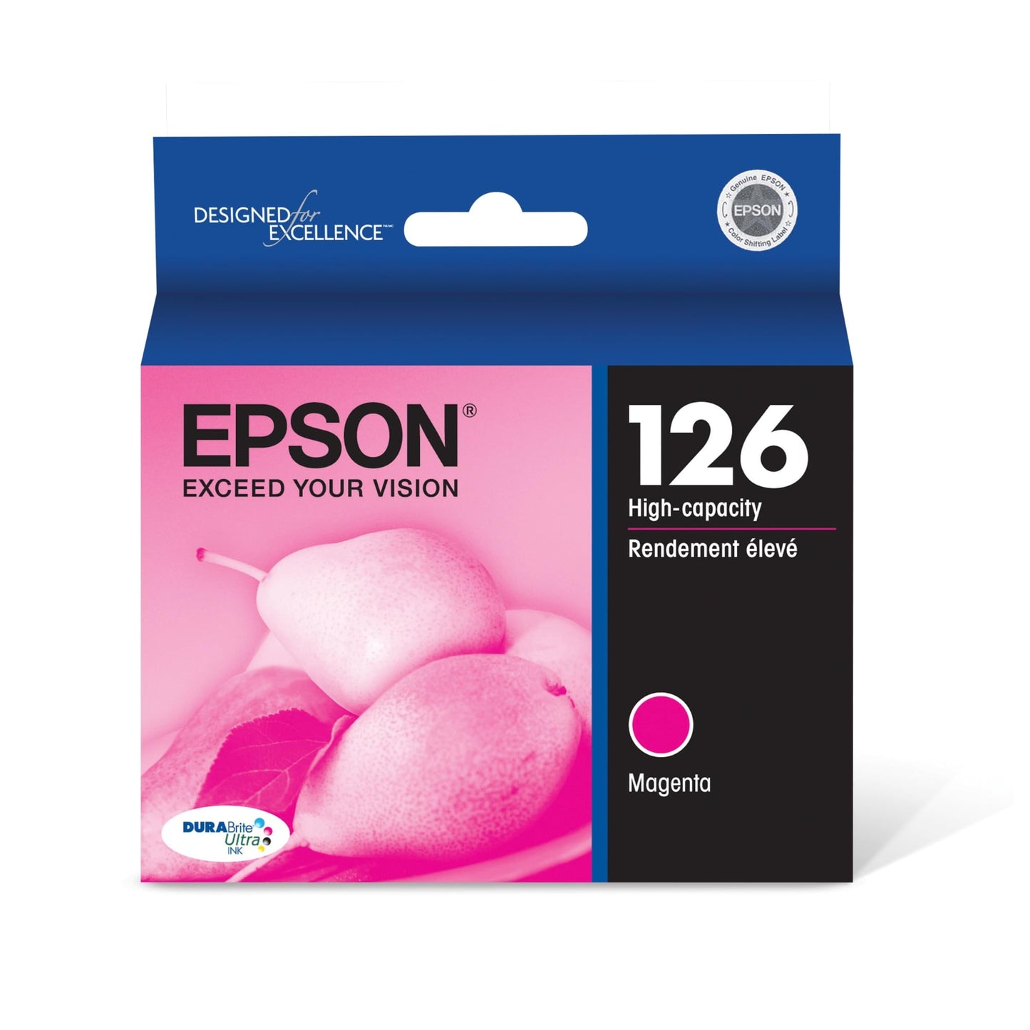 Epson 126 DURABrite Ultra Ink Magenta Cartridge for WF-3520, WF-3530, WF-3540, WF-520, WF-545, WF-630, WF-633, WF-635, WF-645, WF-7010, WF-7510, WF-7520, WF-840, WF-845 and Other Select Models