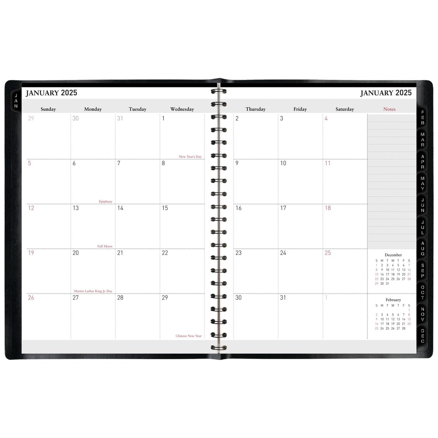 2025 Office Depot Weekly/Monthly Planner, 8" x 11", Black, January To December, OD711900