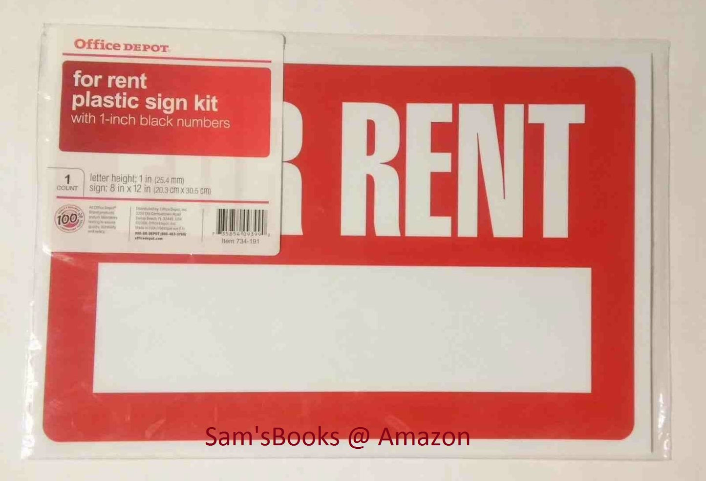 U.S. Stamp Sign "For Rent" Kit, 8in. x 12in.