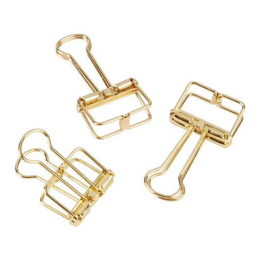 Office Depot® Brand Metal Wire Binder Clips, 13/16" x 1 5/8", 75-Sheet Capacity, Gold, Pack of 6 Clips