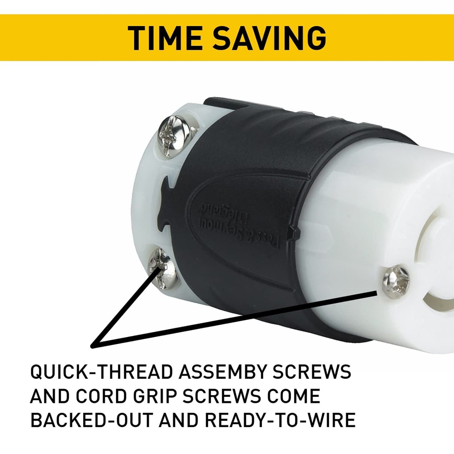 Legrand Pass & Seymour L1420PCCV3 Turnlok Industrial Spec Grade Locking plug, 20 Amp 125/250V, NEMA L14-20P, Black/White (1 Count)