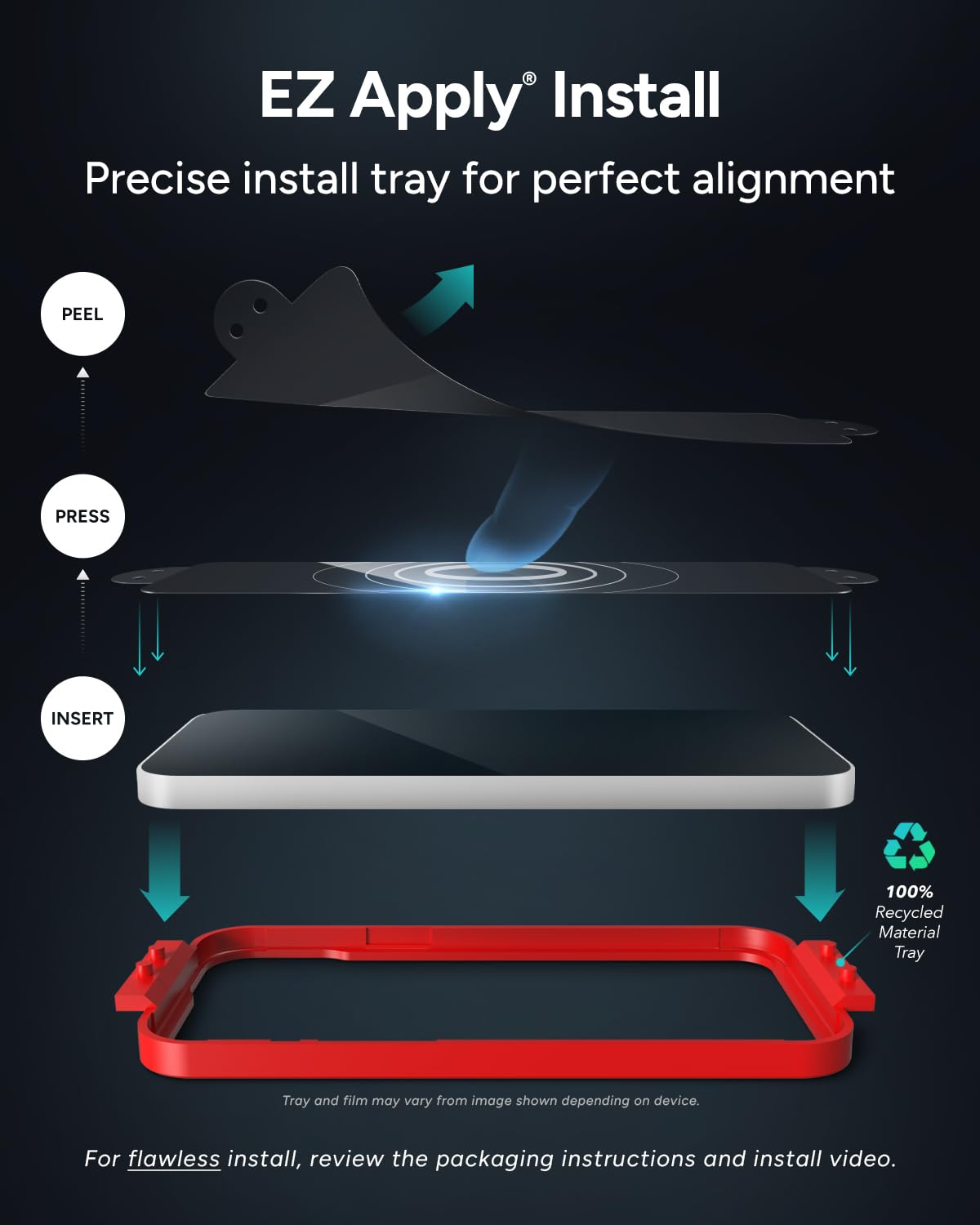 ZAGG InvisibleShield Glass Elite iPhone 15 Pro Screen Protector - 5X Stronger with Reinforced Edges, Scratch & Smudge-Resistant Surface, Easy to Install, Clear