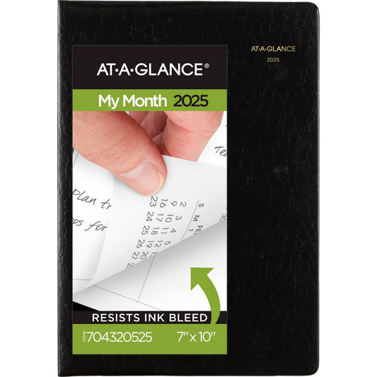AT-A-GLANCE 2025 Planner, Monthly, 7" x 10", Large, Designer Cover, Black (704320525)