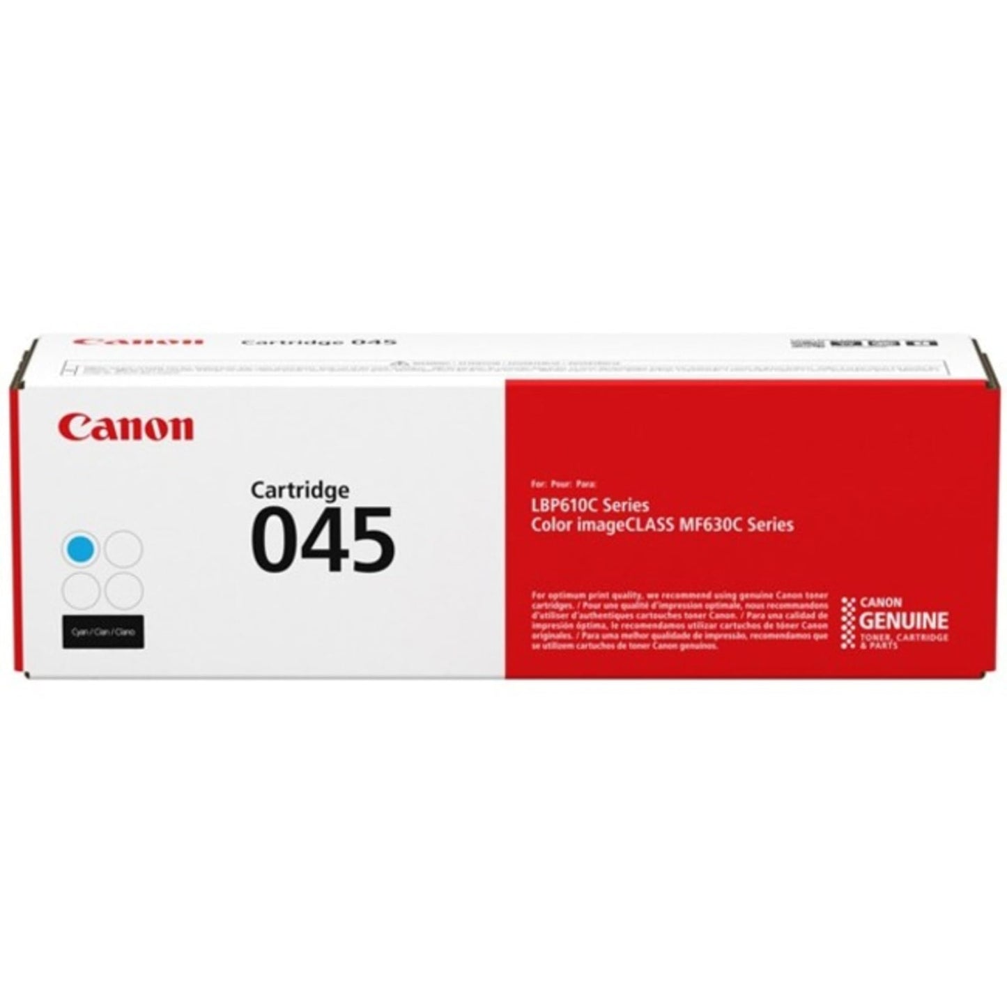 Canon Genuine Toner, Cartridge 045 Cyan (1241C001), 1 Pack, for Canon Color imageCLASS MF634Cdw, MF632Cdw, LBP612Cdw Laser Printer