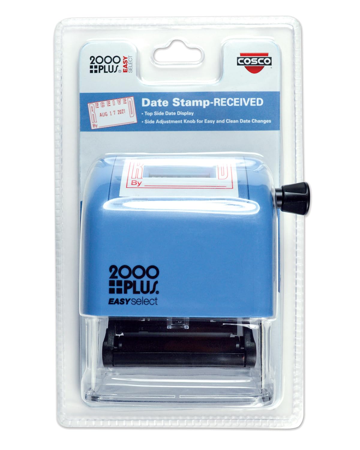 2000 PLUS Easy Select Self-Inking Date/Phrase Stamp, RECEIVED, 1-7/8" x 1" Impression, Red Ink