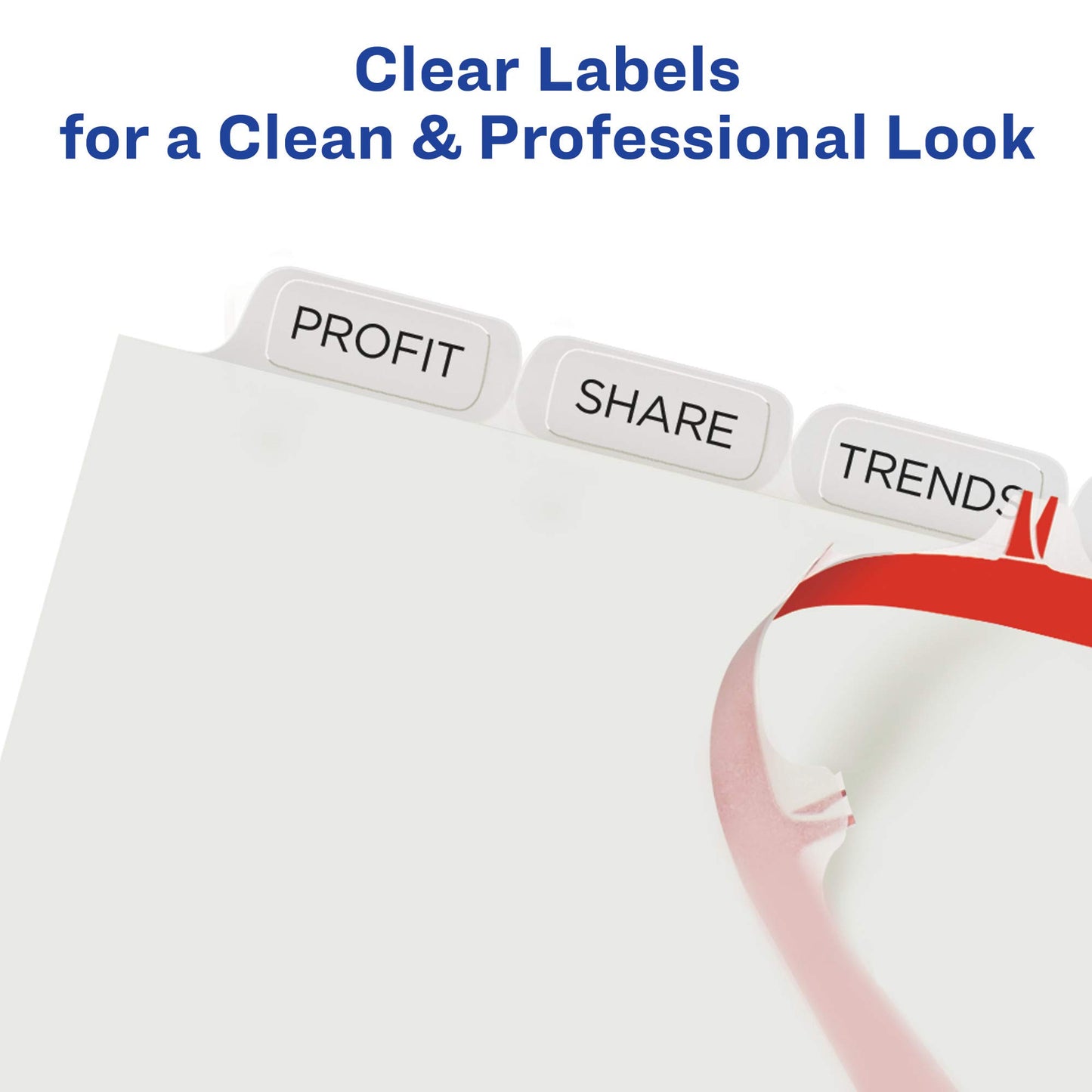 Avery 8-Tab Binder Dividers, Easy Print & Apply Clear Label Strip, Index Maker, White Tabs, 50 Sets (11557)