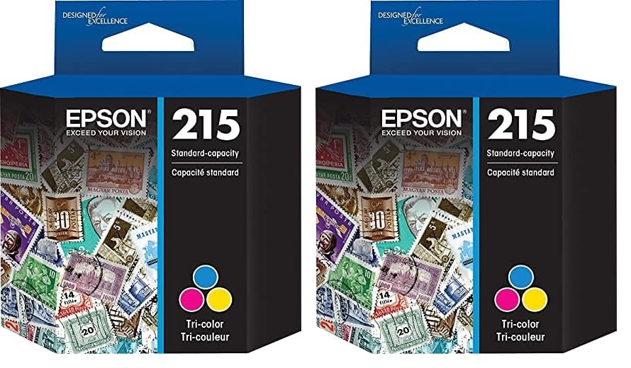 Epson T215 -Ink Standard Capacity Tricolor -Cartridge (T215530-S) for Select Workforce Printers (Pack of 2)