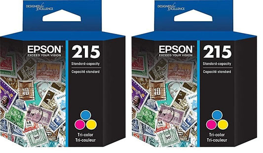 Epson T215 -Ink Standard Capacity Tricolor -Cartridge (T215530-S) for Select Workforce Printers (Pack of 2)