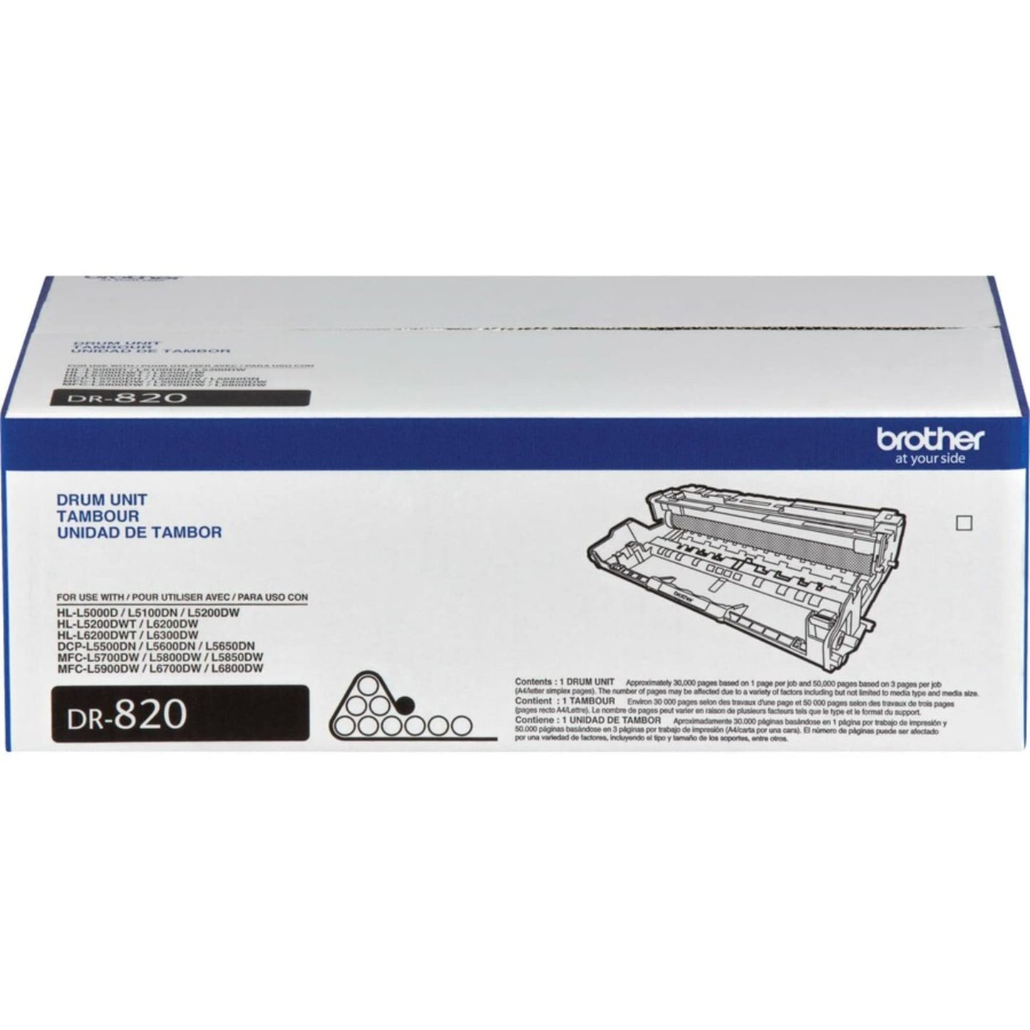 Brother DR-820 Genuine-Drum Unit, Seamless Integration, Yields Up to 30,000 Pages, Black