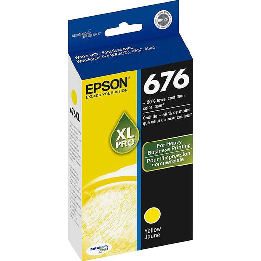 EPSON 676 DURABrite Ultra Ink High Capacity Yellow Cartridge (T676XL420-S) Works with WorkForce Pro EXP 09.2024
