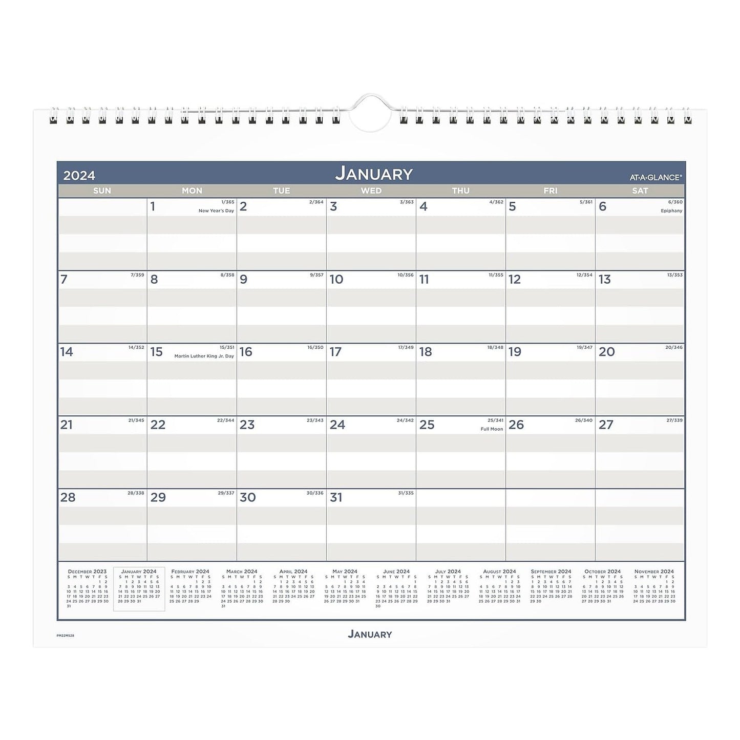 2024 AT-A-GLANCE� Multi-Schedule Vertical Monthly Wall Calendar, 15" x 12", January to December 2024, PM22MS28