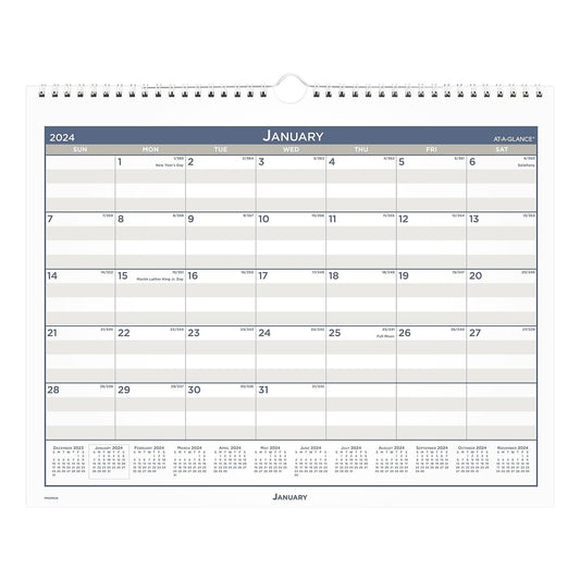 2024 AT-A-GLANCE� Multi-Schedule Vertical Monthly Wall Calendar, 15" x 12", January to December 2024, PM22MS28