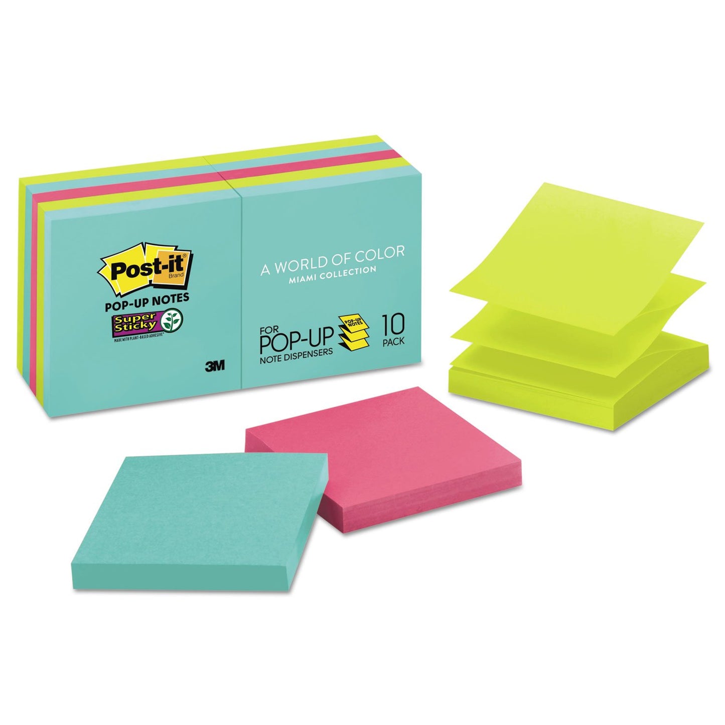 Post-it Pop-up Notes Super Sticky Pop-up 3 x 3 Note Refill, Marrakesh, 90/Pad, 6 Pads/Pack