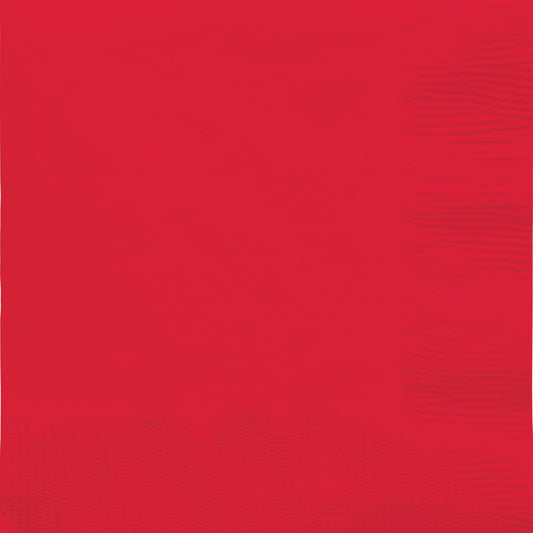 Amscan 2-Ply Lunch Napkins, 6-1/2" x 6-1/2", Red, Pack Of 32 Napkins