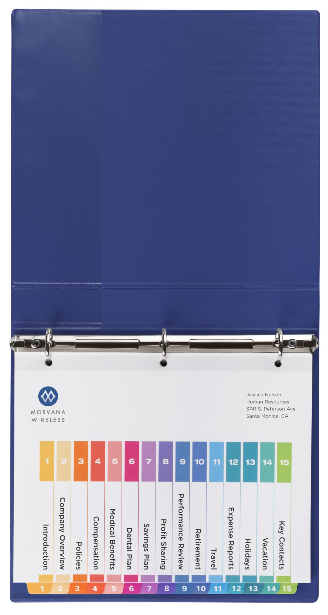 Avery 15 Tab Dividers for 3 Ring Binders, Customizable Table of Contents, Multicolor Tabs, 1 Set (11143)
