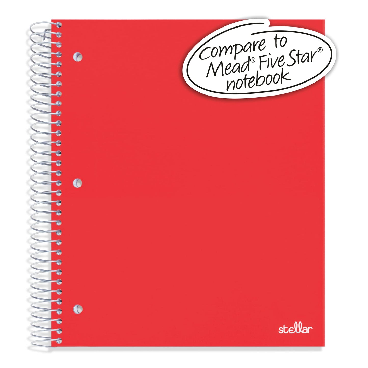 Office Depot� Brand Stellar Poly Notebook, 8-1/2" x 11", 5 Subject, College Ruled, 200 Sheets, Red [Unknown Binding]