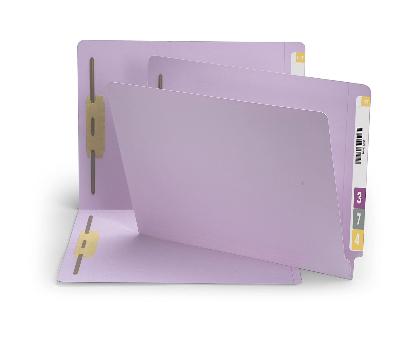 Smead End Tab Fastener File Folder, Shelf-Master� Reinforced Straight-Cut Tab, 2 Fasteners, Letter Size, Lavender, 50 per Box (25540)