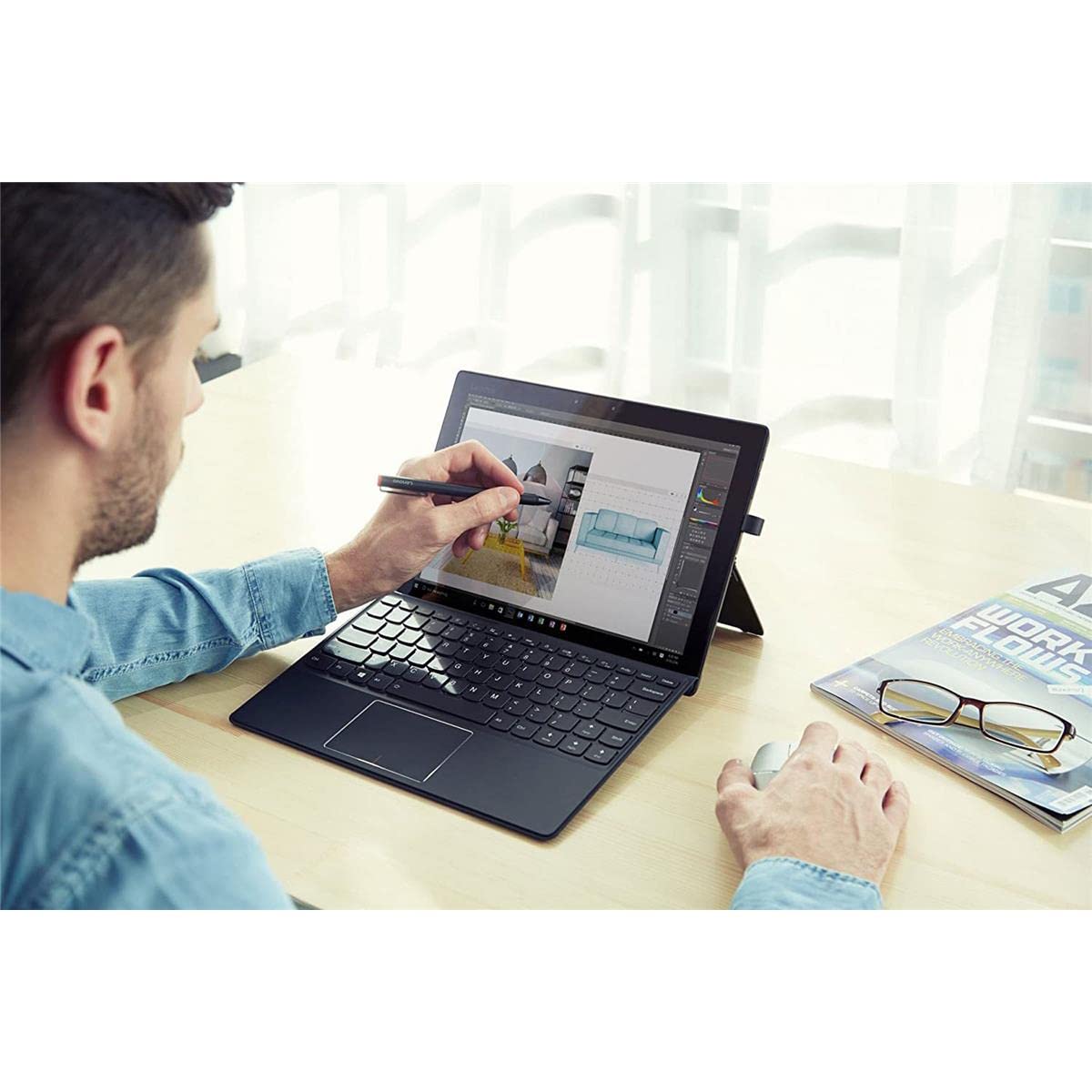 Lenovo Active Capacity Pens for Touchscreen Laptop for Lenovo Yoga 900S-12ISK, Miix 700-12ISK, Miix 510-12IKB, Miix 510-12ISK, Miix 720-12IKB,GX80K32882 - Black