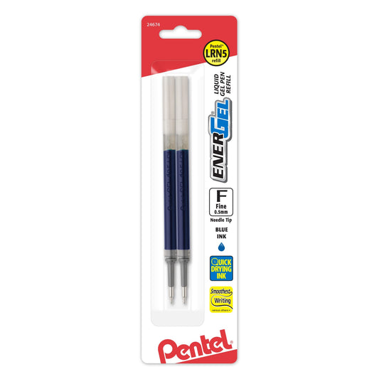 Pentel Refill Ink for EnerGel RTX Retractable Liquid Gel Pen Extra Fine Line Needle Tip, 12 Pack, 0.3mm