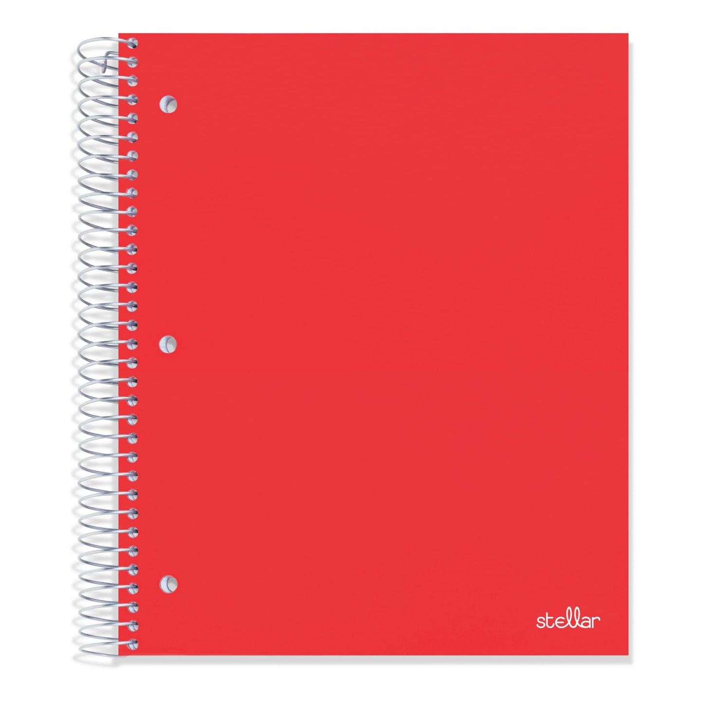 Office Depot® Brand Stellar Poly Notebook, 8" x 10-1/2, 5 Subject, Wide Ruled, 200 Sheets, Red