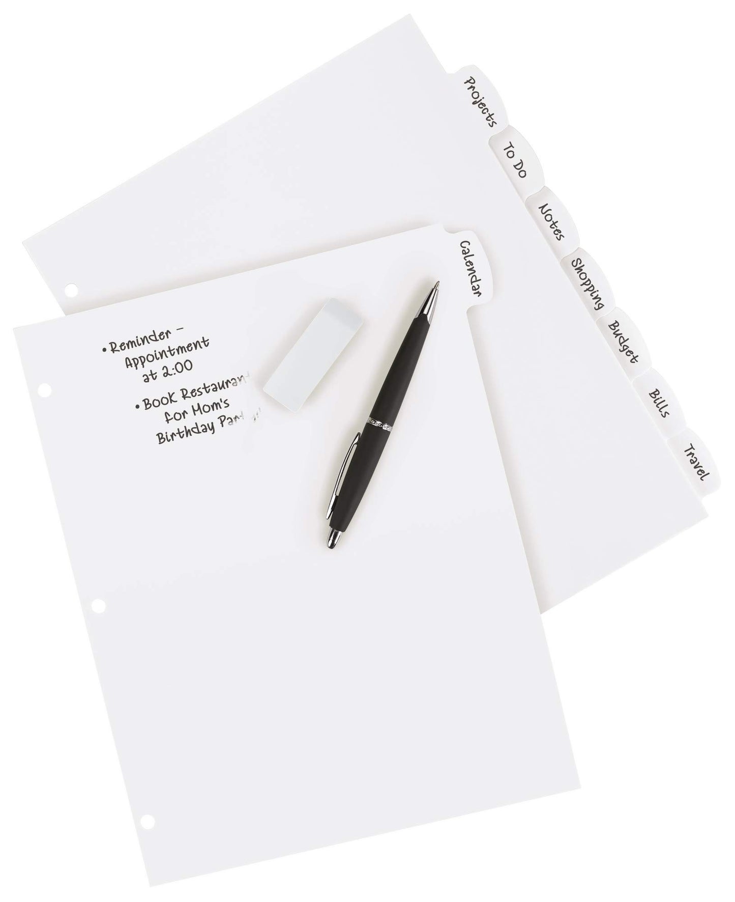 Avery Big Tab Write & Erase Durable Plastic Dividers for 3 Ring Binders, 8-Tab Set, White, 1 Set (16371)
