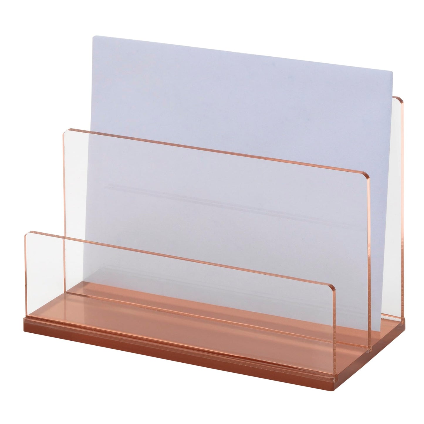 Realspace® Rose Gold Acrylic 2-Compartment Desk Sorter, Letter Size