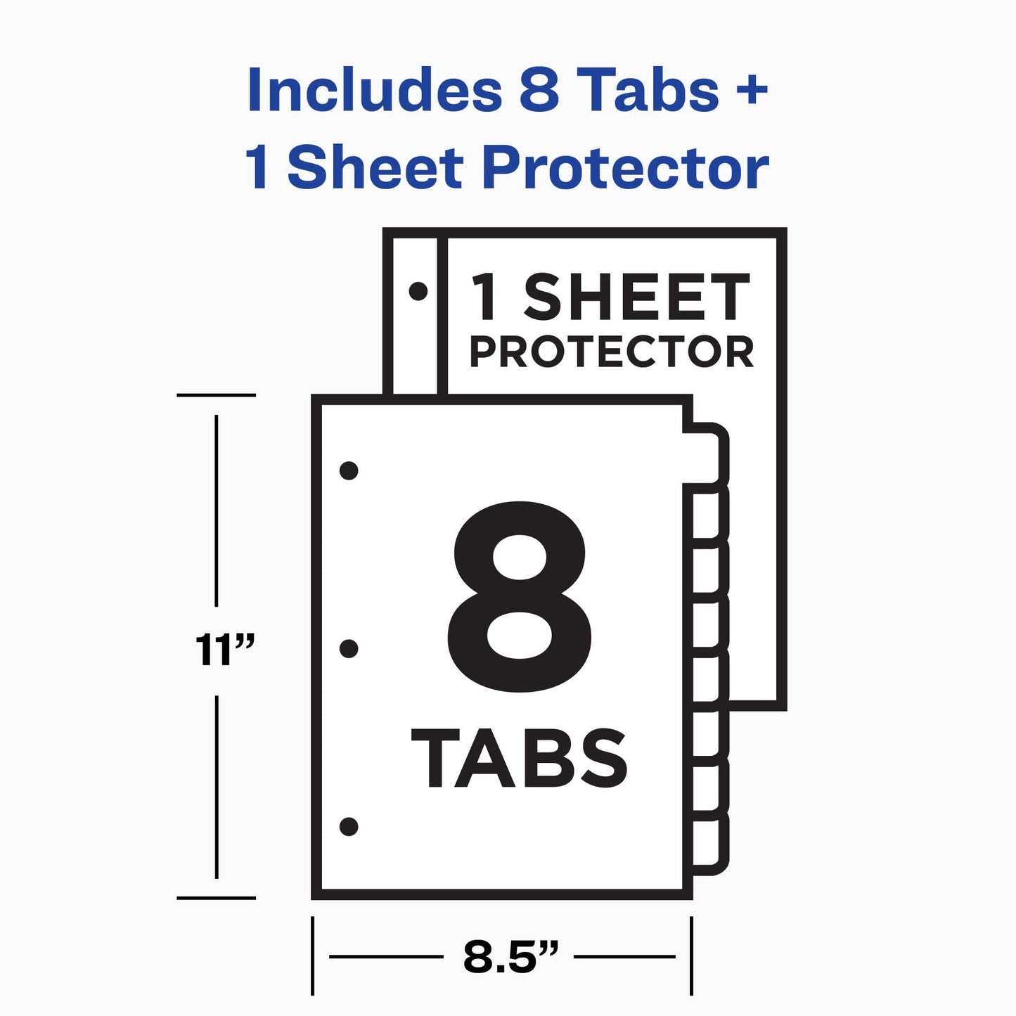 Avery Clear Easy View Durable Plastic Dividers for 3 Ring Binders, 8-Tab Set, Bright Multicolor, 1 Set (16741)