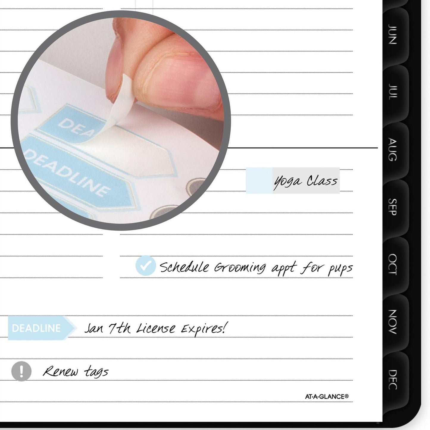 AT-A-GLANCE 2025 Planner, Weekly & Monthly, 7" x 8-3/4", Medium, Contemporary Lite, Black (7054XL0525)