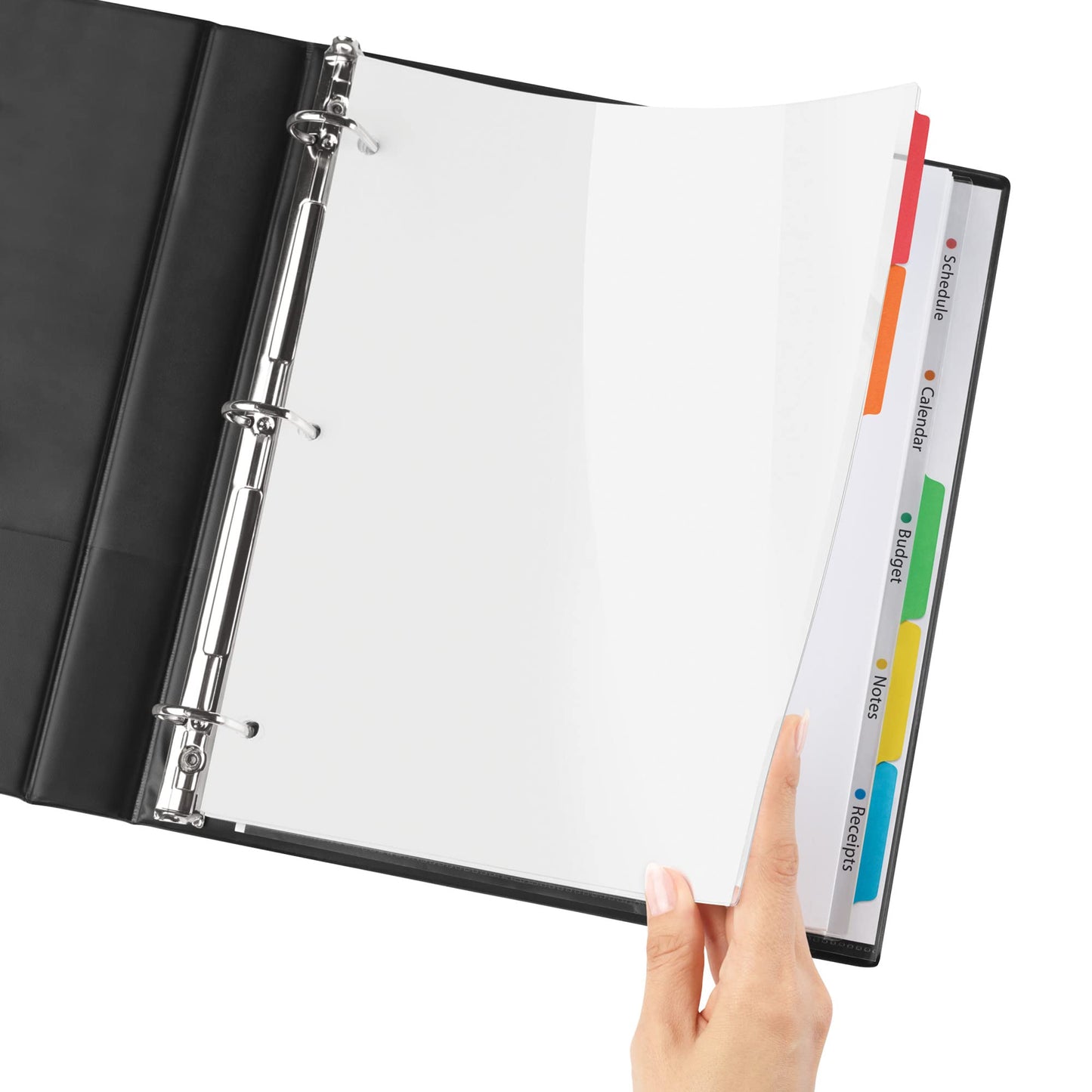 Avery Clear Easy View Durable Plastic Dividers for 3 Ring Binders, 5-Tab Set, Bright Multicolor, 1 Set (16740)