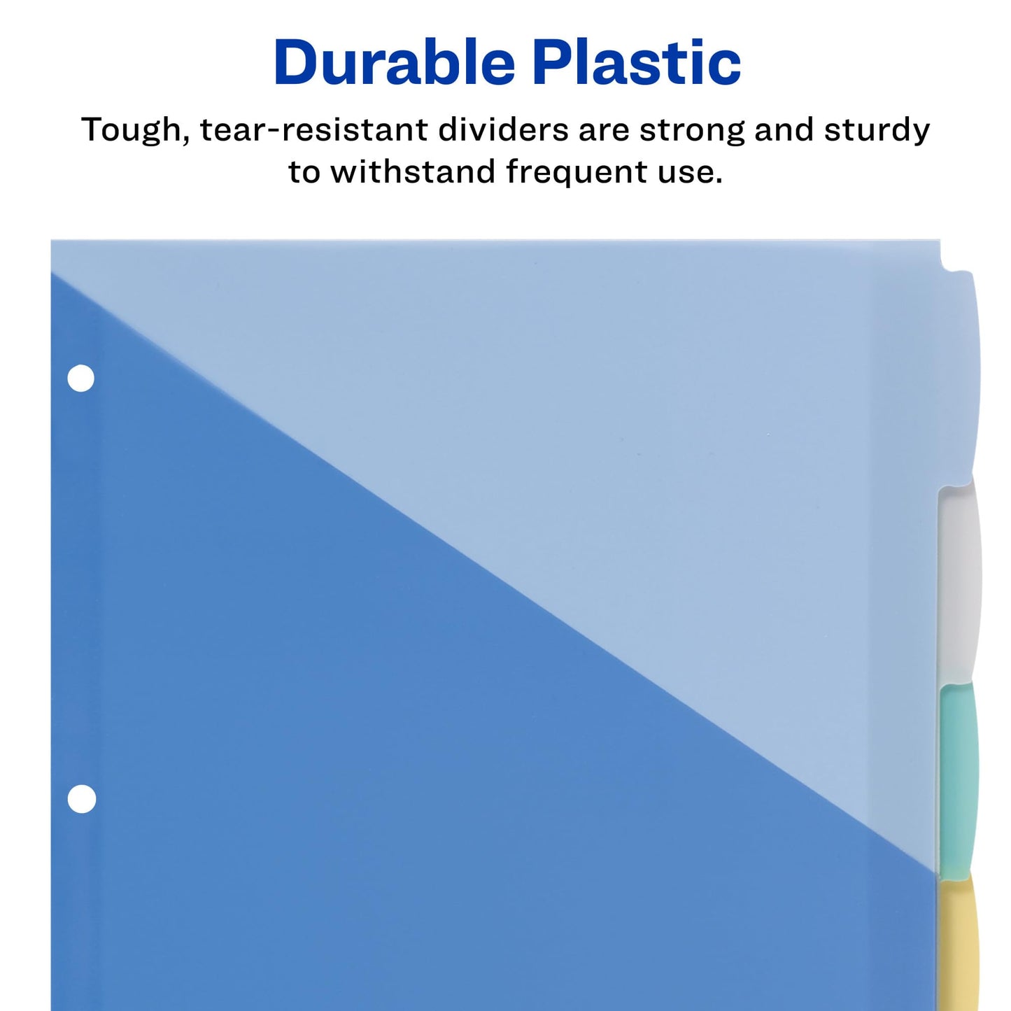 Avery Write & Erase Pocket Plastic Dividers for 3 Ring Binders, 5 Tab Set, Works with Sheet Protectors, Multicolor, 1 Set (16176)