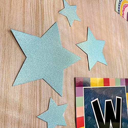 Teacher Created Resources® Ice Blue Glitz Stars Accents, Assorted Sizes, Pack of 30