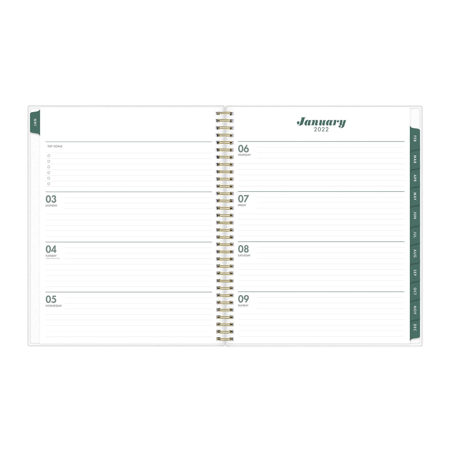 Blue Sky� Brit + Co Frosted Weekly/Monthly Planner, 8-1/2" x 11", Full Blooms, January To December 2022, 136015