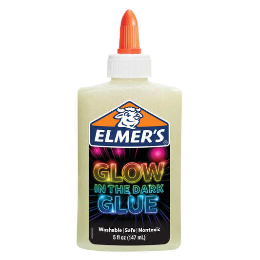 Elmer's Magical Liquid Slime Activator (8.75 fluid ounces) and Elmer's Glow in the Dark Liquid Glue, Great for Making Slime, Washable, Assorted Colors, 5 Ounces Each