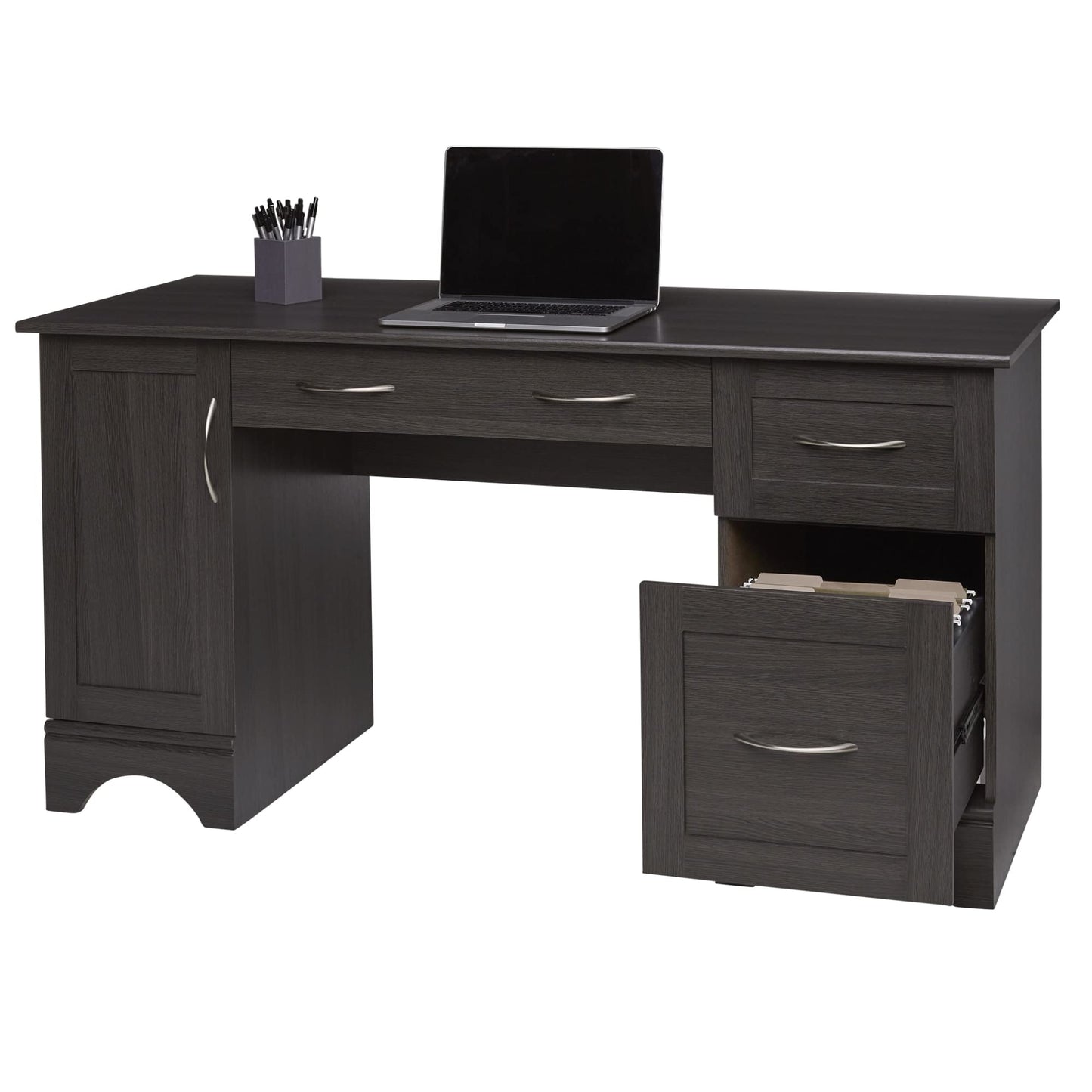 Realspace� Pelingo 60" W Computer Desk, Dark Gray