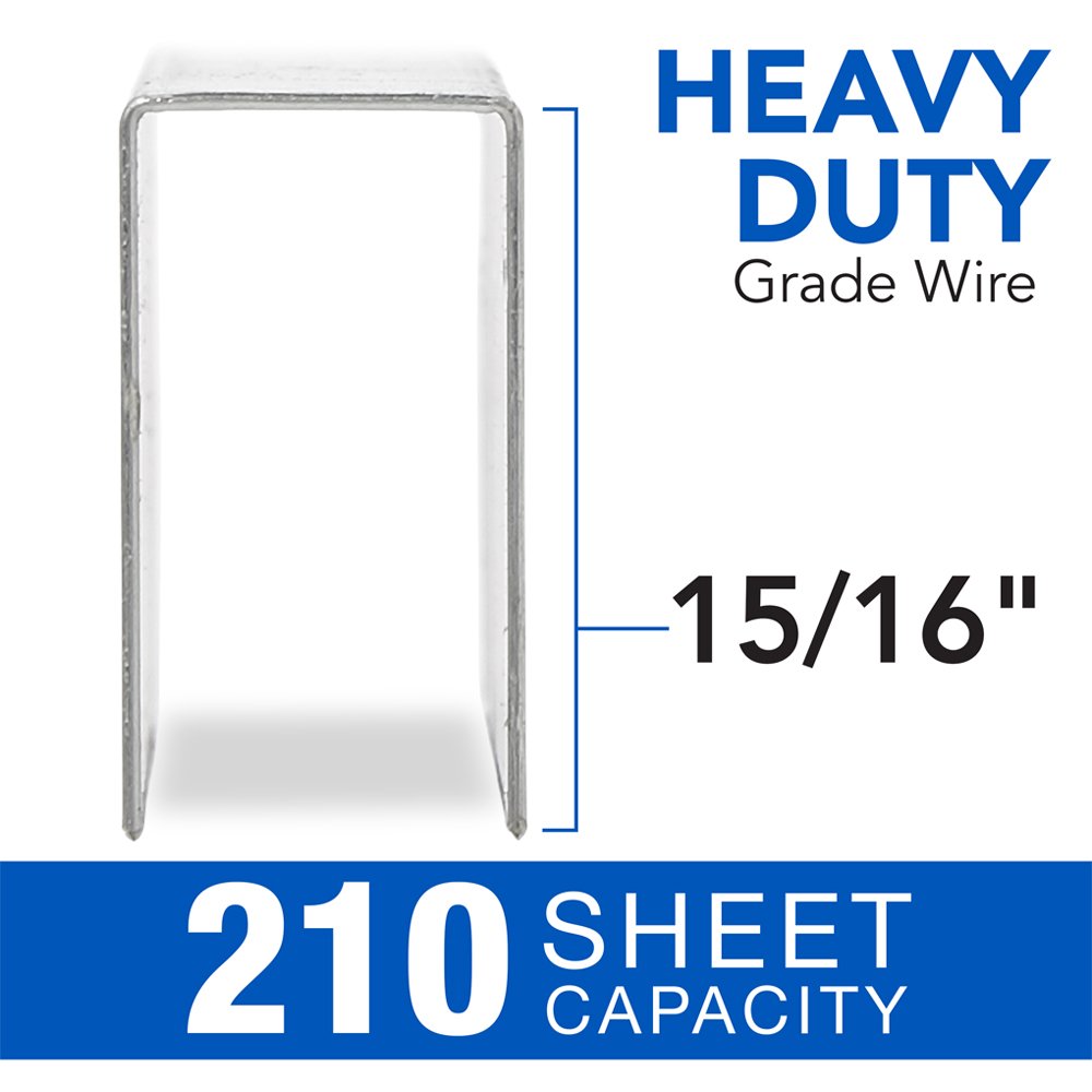 Swingline Staples, Heavy Duty, 15/16" Length, 210 Sheet Capacity, 100/Strip, 1000/Box, 1 Pack (35320) - Silver