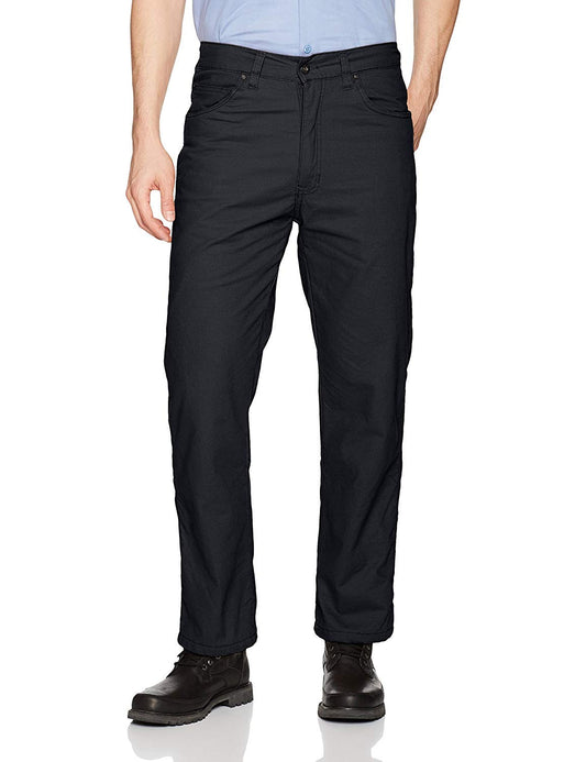 Smith's Workwear Men's Canvas Fleece Lined 5 Pocket Pant, Dark Navy, 42x30