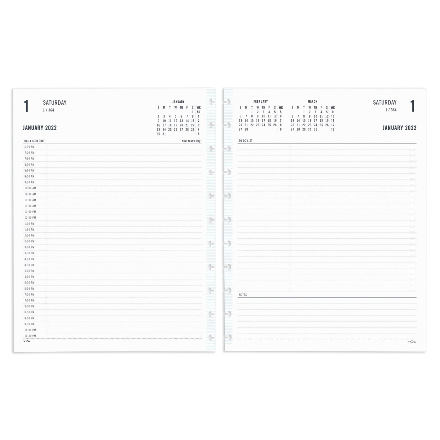 TUL® Discbound Daily Refill Pages, Letter Size, Fashion, 2 Pages Per Day, January To December 2022, TULLTFLR-2PGF