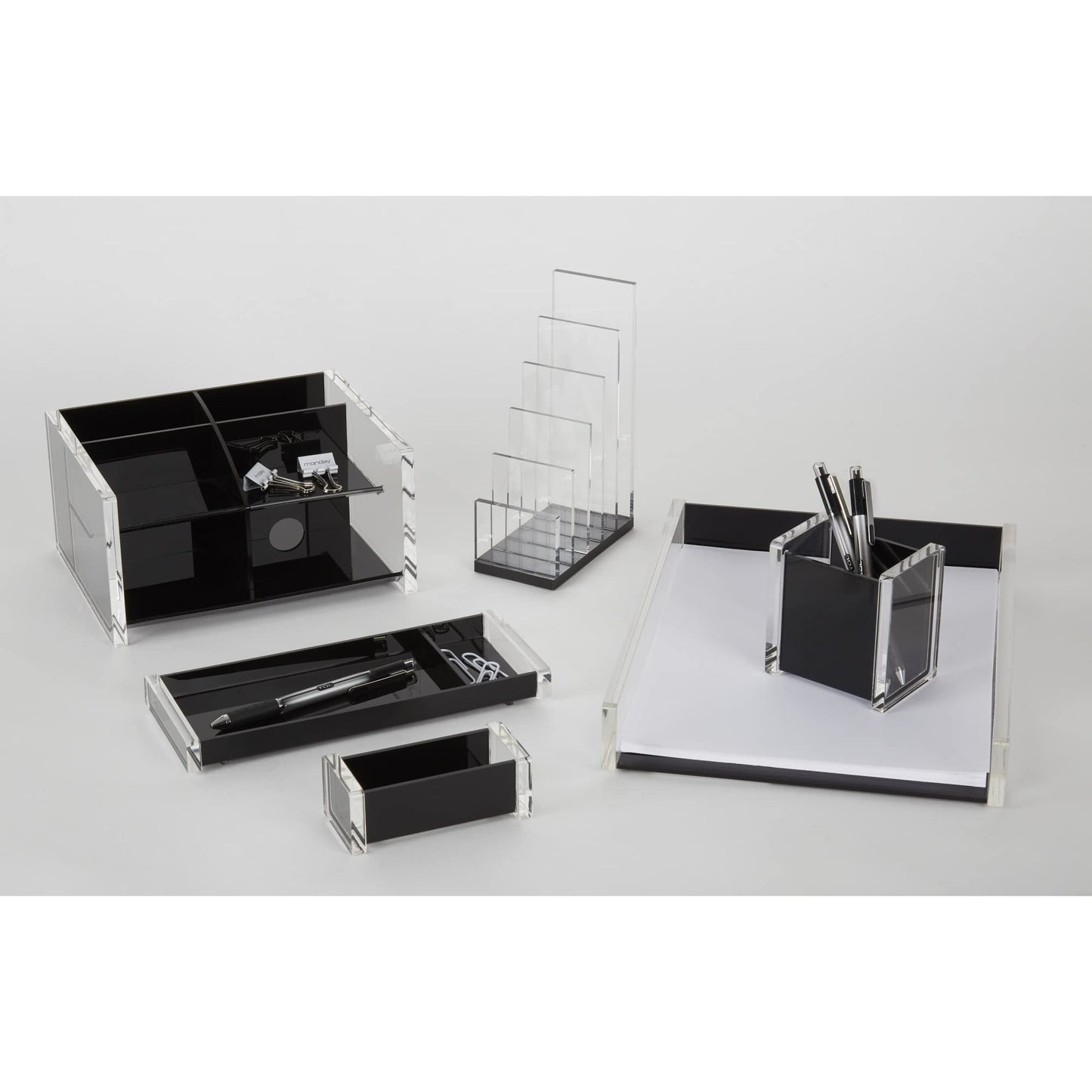 Realspace� Black Acrylic Desk Organizer