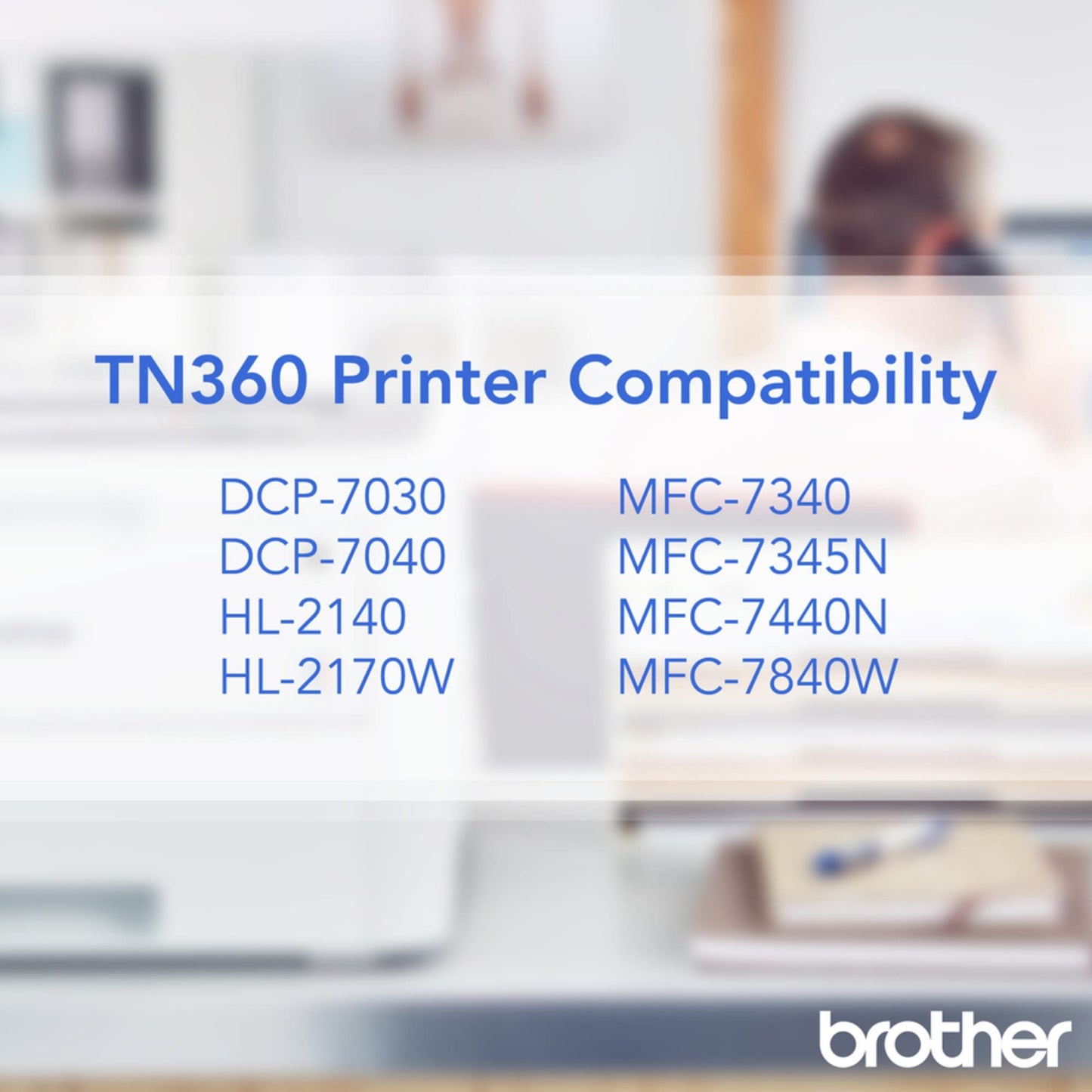 Brother Genuine High Yield Toner Cartridge, Black Toner, Page Yield Up to 2,600 Pages, TN360
