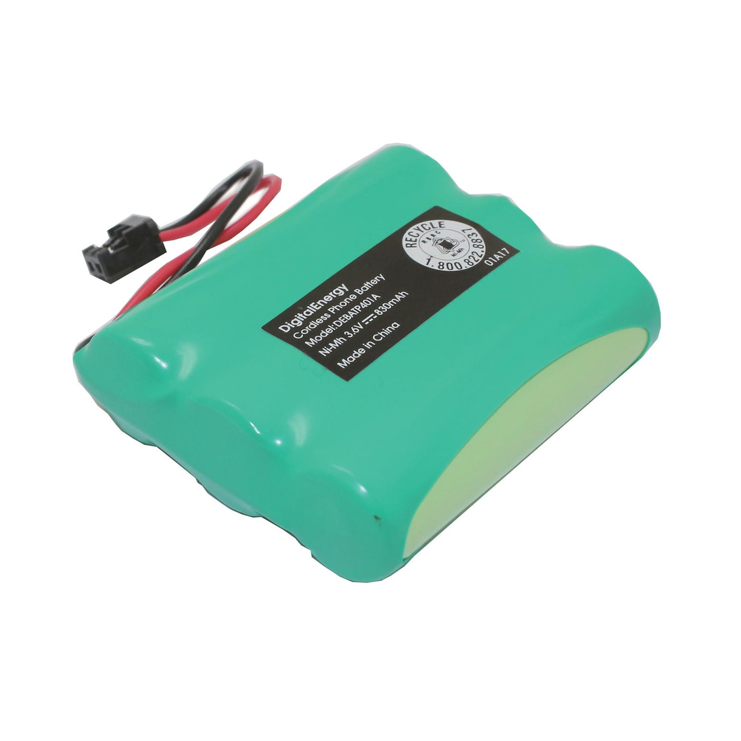 Digital Energy® Cordless Phone Battery, 3.6 Volts, 830 mAh Capacity, DEBATP401A