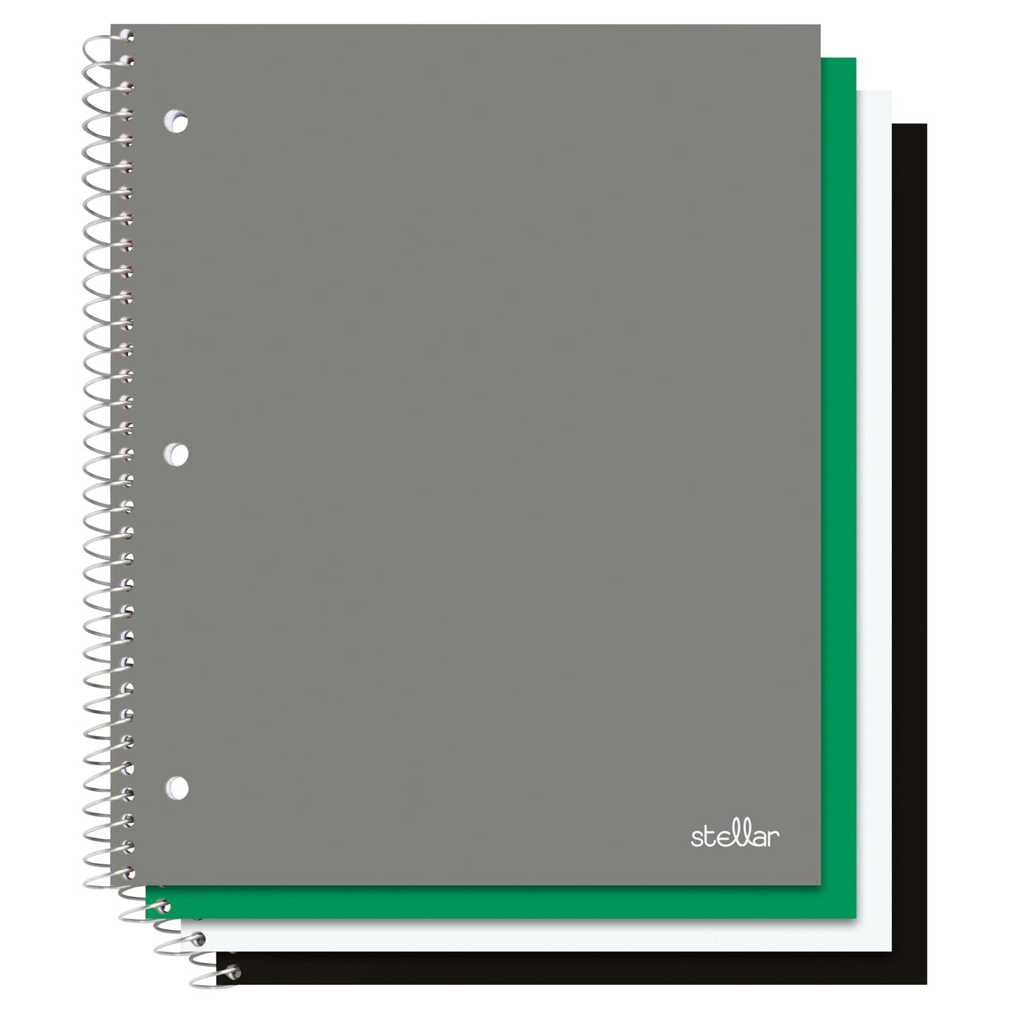 Office Depot� Brand Stellar Poly Notebooks, 8" x 10-1/2", 1 Subject, Wide Ruled, 100 Sheets, Assorted Colors, Pack Of 4 Notebooks [Unknown Binding]