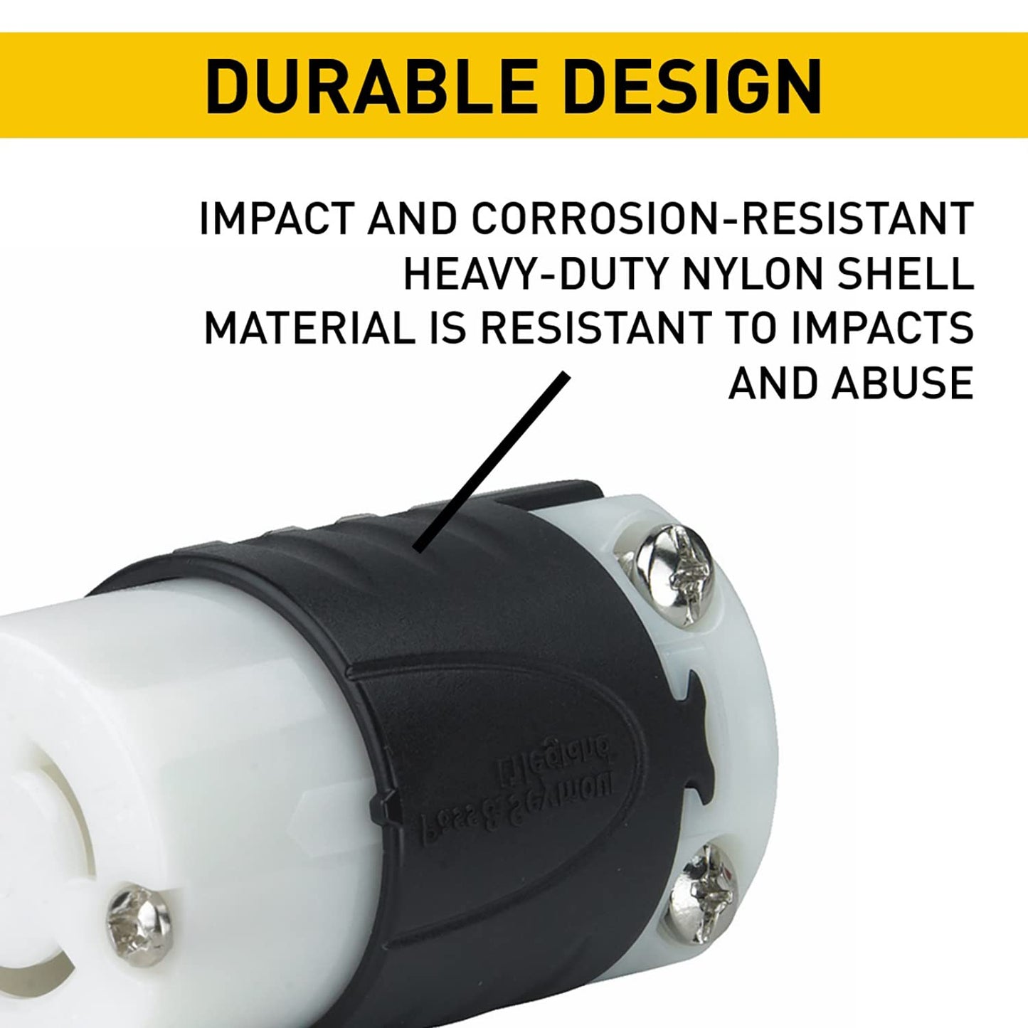 Legrand Pass & Seymour L1420PCCV3 Turnlok Industrial Spec Grade Locking plug, 20 Amp 125/250V, NEMA L14-20P, Black/White (1 Count)